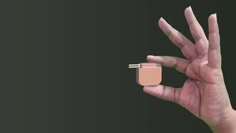 Pacemaker holding in hand with heartbeat wave medical concept Stock Photos