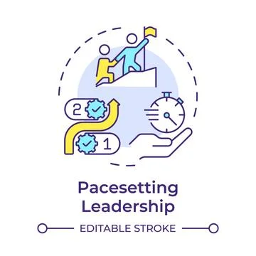 Pacesetting leadership multi color concept icon Stock Illustration