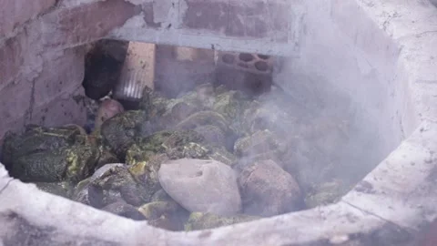 Pachamanca elaboration process in Peru. Stock Footage 221214934