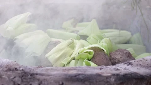Pachamanca elaboration process in Peru. Stock Footage 221215193