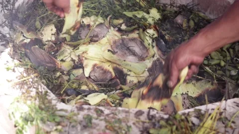 Pachamanca elaboration process in Peru Stock Footage 221215597