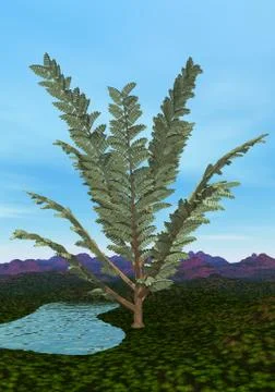 Pachypteris tree - 3D render Stock Illustration