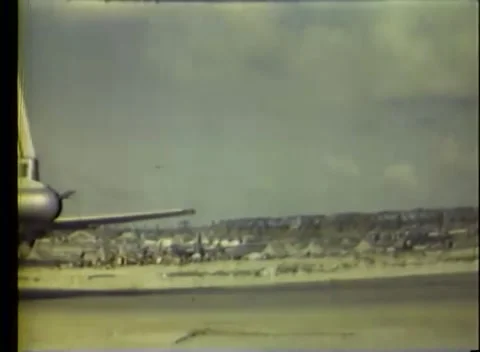 PACIFIC - 1945: Bomber operations - A square unit marking on a bomber's fin Stock-Footage 343931934