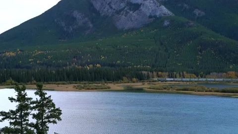 Pacific Atlantic Railway Train in mountains. Stock Footage 197050670
