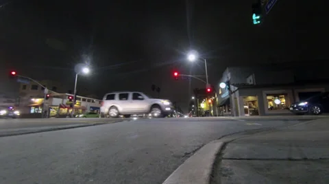 Pacific ave, venice, ca night time street corner Vídeo Stock 35295867
