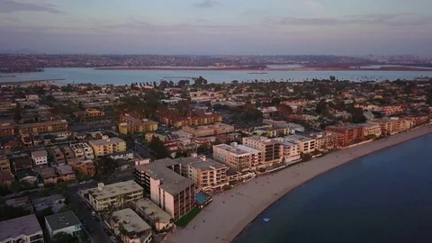 Pacific Beach Aerial View Stock Footage 81114279
