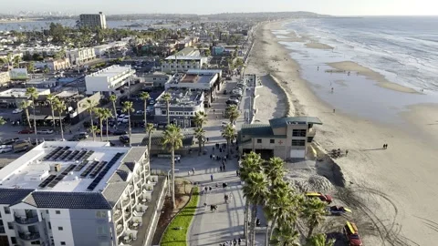 Pacific Beach - Aerial view Stock Footage 311989682