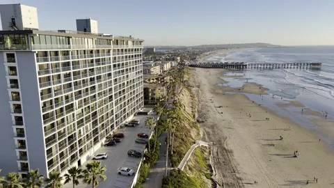 Pacific Beach - Aerial view Stock Footage 311990707