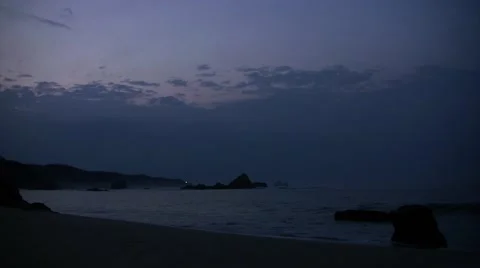 Pacific Beach-Dawn and Dusk. Waves. Looped video Stock Footage 40219490