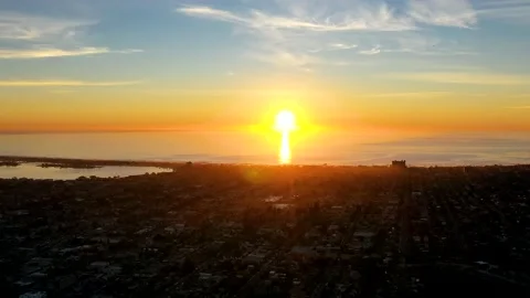 Pacific Beach Drone Sunset 4K Timelapse San Diego 库存影片 146425914
