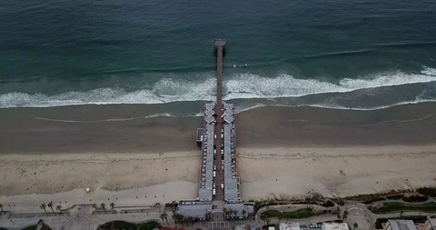 Pacific Beach Pier Locked Down Video 4K Stock Footage 111255164