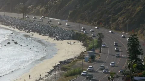 Pacific Coast Highway 06 - bend Stock Footage 10830724