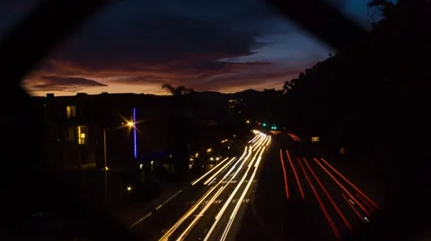 Pacific Coast Highway Sunset Long Exposure Stock Footage 49545480