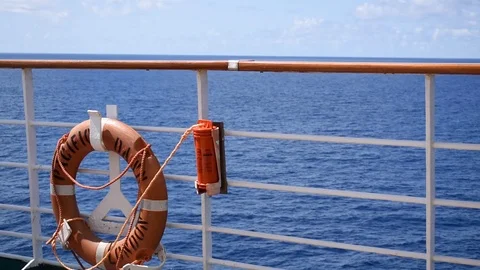 Pacific dawn rescue ring cruise ship Stock Footage 104889032