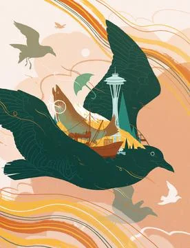 The Pacific Northwest Issue for The Dramatist Illustrazione stock