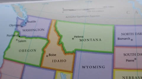 Pacific Northwest Map Feature: Washington, Oregon, Idaho and Montana Stock Footage 324703810