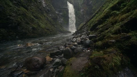 Pacific Northwest river waterfall Stock Footage 290802409