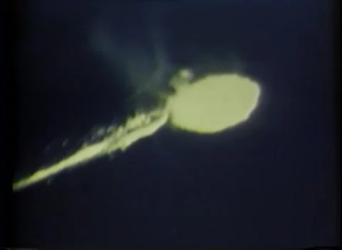 PACIFIC OCEAN - 1943: Air attack - Ship amid Smoke and Water Splashes Stock Footage 343786373