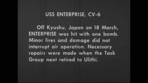 PACIFIC OCEAN - 1945 - US Navy sailors hose down planes on the USS Enterprise Stock Footage 304158161