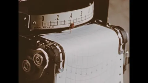 PACIFIC OCEAN - 1955 - US Navy servicemen launch a nuclear depth charge in a Stock Footage 341994106