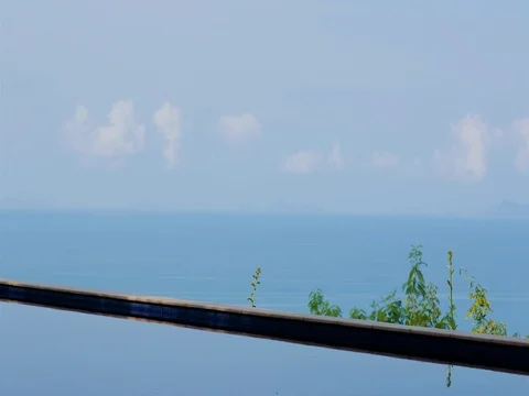 Pacific ocean and pool deck scene time-lapse. Thailand, Maui. Stock Footage 70203350