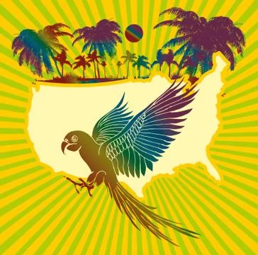 Pacific ocean beach volley vector art Stock Illustration