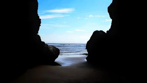 Pacific Ocean from Cave Stock Photos