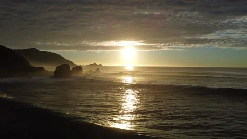 Pacific Ocean Cloudy Evening Stock Footage 274038546