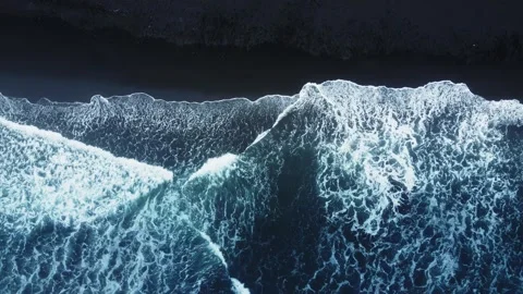 Pacific ocean coast with black volcanic sand. Kamchatka, Russia. Stock Footage 244867501