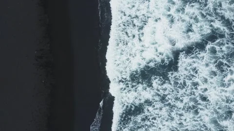 Pacific ocean coast with black volcanic sand. Kamchatka, Russia. Stock Footage 244867519