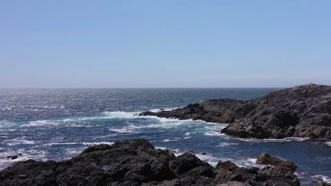 Pacific Ocean Coast View, Canada British Columbia Vancouver Island, 4K Stock Footage 124979805