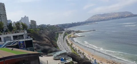 Pacific Ocean from Larcomar Stock Footage 242514655