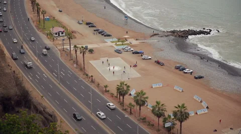 Pacific ocean as the main subject in Lima, Peru Stock Footage 63623021