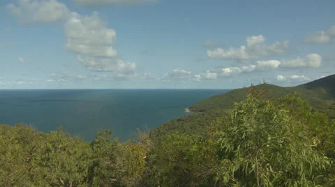 Pacific Ocean Overlook Pan Stock Footage 35175977