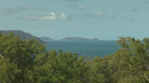Pacific Ocean Overlook Pan Stock Footage 35175996