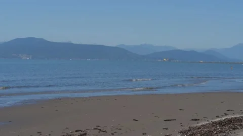 Pacific ocean, panoramic view to the nude beach. Видео 158078832