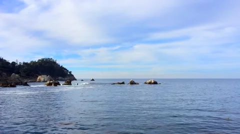 The Pacific Ocean at the Point Lobos State Natural Reserve Video stock 60670330