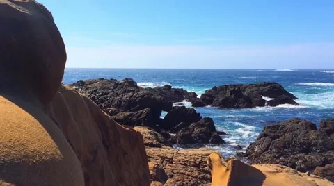 The Pacific Ocean at the Point Lobos State Natural Reserve Stock Footage 69038767