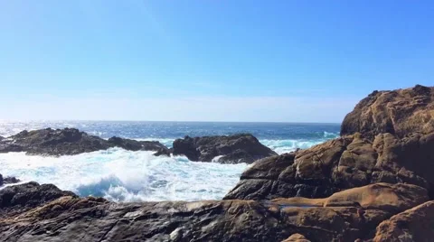 The Pacific Ocean at the Point Lobos State Natural Reserve Stock Footage 69039134