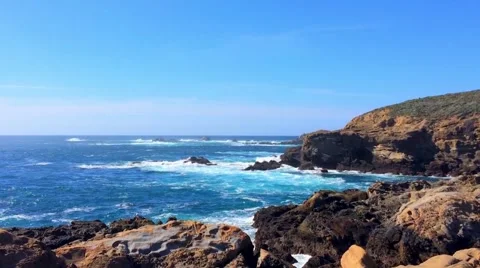 The Pacific Ocean at the Point Lobos State Natural Reserve Stock Footage 69042671
