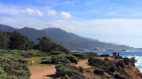 The Pacific Ocean at the Point Lobos State Natural Reserve Video stock 69043298