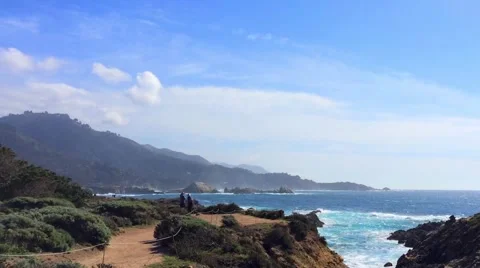 The Pacific Ocean at the Point Lobos State Natural Reserve Video stock 69054342
