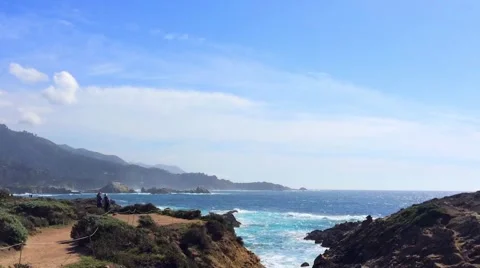 The Pacific Ocean at the Point Lobos State Natural Reserve Video stock 69054582