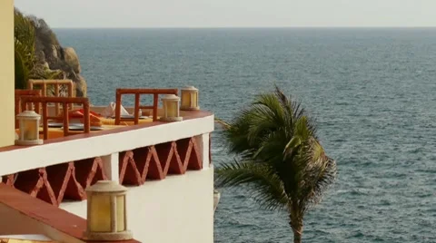 Pacific Ocean Restaurant View Stock Footage 7759605