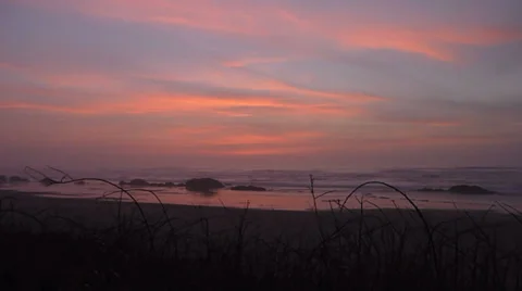 Pacific Ocean Runner at Sunset Stock Footage 34196795
