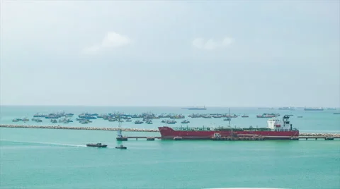 Pacific Ocean Seaport Scene of Lima in Peru Stock Footage 61093992