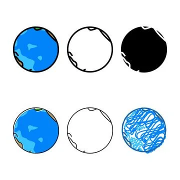 Pacific ocean set map color icon vector Stock Illustration