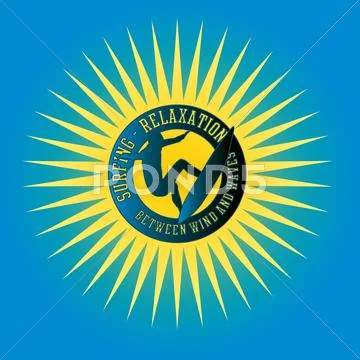 Pacific ocean sun surfer vector art Stock Illustration