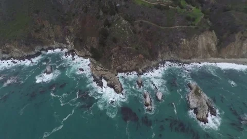 Pacific Ocean Sunset Big Sur Aerial 4 Free Stock Footage 79005808