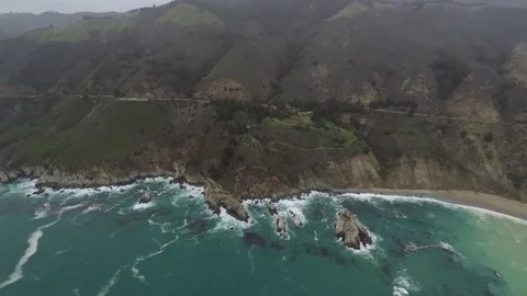 Pacific Ocean Sunset Big Sur Aerial 5 Video stock 79005997